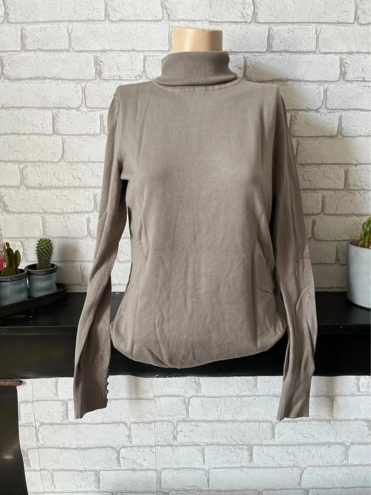 Sous-pull col roulé taupe – Taille 38/40 – Camaïeu